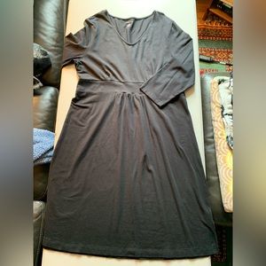 Land’s End black knit dress 3/4 sleeves size L 14-16